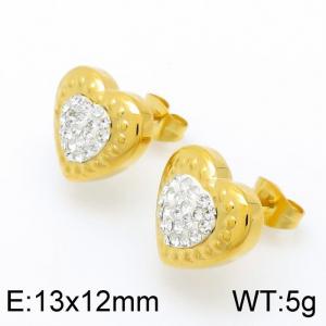 Stainless Steel Stone&Crystal Earring - KE96578-Z