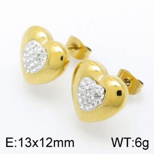 Stainless Steel Stone&Crystal Earring - KE96579-Z