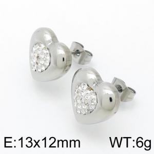 Stainless Steel Stone&Crystal Earring - KE96581-Z