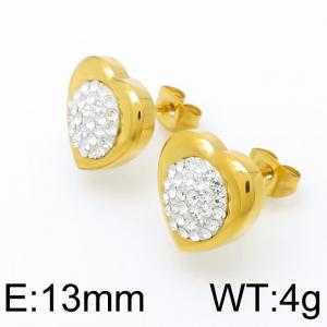 Stainless Steel Stone&Crystal Earring - KE96582-Z