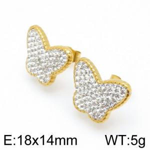 Stainless Steel Stone&Crystal Earring - KE96584-Z