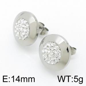 Stainless Steel Stone&Crystal Earring - KE96585-Z