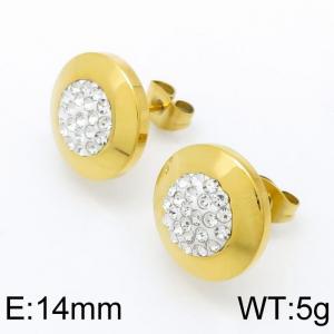 Stainless Steel Stone&Crystal Earring - KE96586-Z