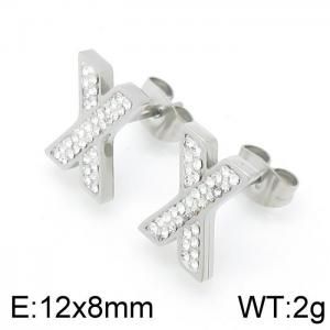 Stainless Steel Stone&Crystal Earring - KE96603-Z