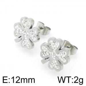 Stainless Steel Stone&Crystal Earring - KE96604-Z