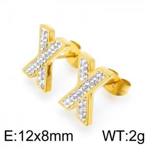 Stainless Steel Stone&Crystal Earring - KE96605-Z