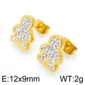 Stainless Steel Stone&Crystal Earring - KE96607-Z