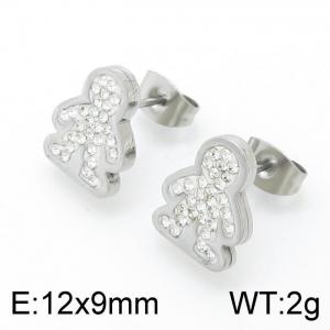 Stainless Steel Stone&Crystal Earring - KE96608-Z