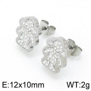 Stainless Steel Stone&Crystal Earring - KE96609-Z