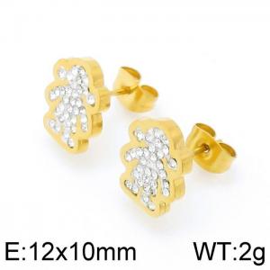 Stainless Steel Stone&Crystal Earring - KE96610-Z