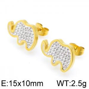 Stainless Steel Stone&Crystal Earring - KE96615-Z