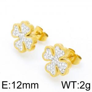 Stainless Steel Stone&Crystal Earring - KE96617-Z