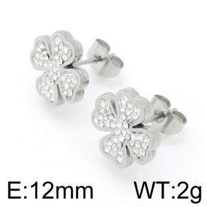 Stainless Steel Stone&Crystal Earring - KE96618-Z