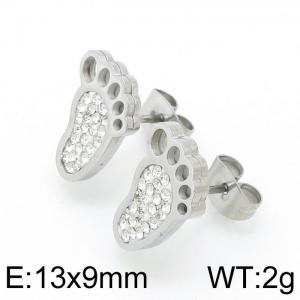 Stainless Steel Stone&Crystal Earring - KE96619-Z