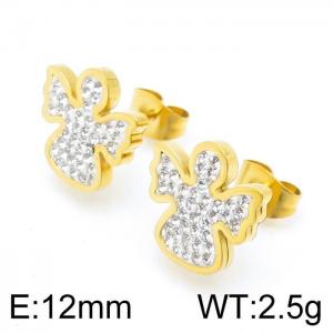 Stainless Steel Stone&Crystal Earring - KE96621-Z