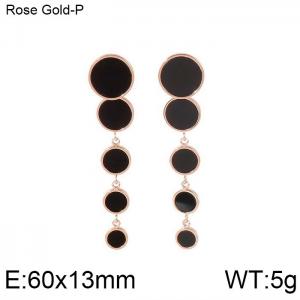 SS Rose Gold-Plating Earring - KE96630-K