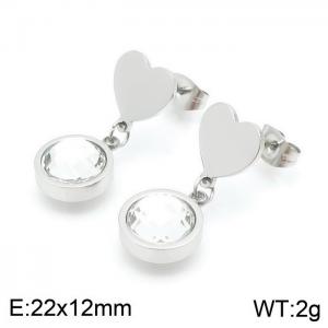 Stainless Steel Stone&Crystal Earring - KE96652-K