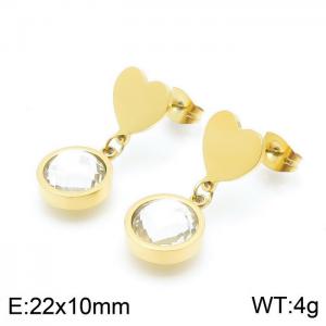 Stainless Steel Stone&Crystal Earring - KE96653-K