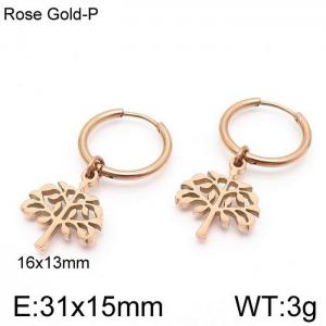 SS Rose Gold-Plating Earring - KE96742-Z