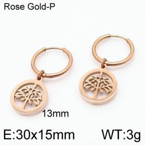 SS Rose Gold-Plating Earring - KE96745-Z