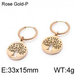 SS Rose Gold-Plating Earring - KE96748-Z