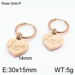 SS Rose Gold-Plating Earring - KE96764-Z