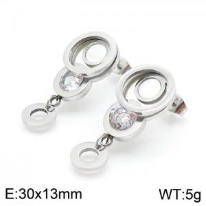 Stainless Steel Stone&Crystal Earring - KE96808-QY