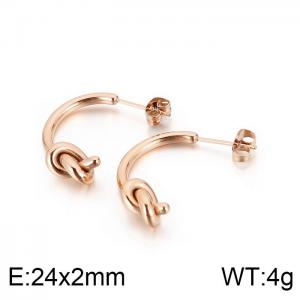 SS Rose Gold-Plating Earring - KE97017-KFC