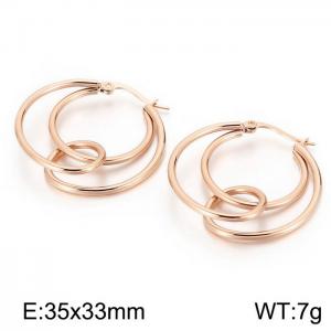 SS Rose Gold-Plating Earring - KE97028-KFC