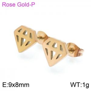 SS Rose Gold-Plating Earring - KE97126-HG