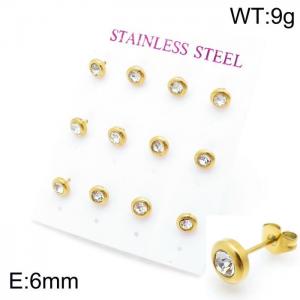 Stainless Steel Stone&Crystal Earring - KE97375-HR