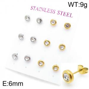 Stainless Steel Stone&Crystal Earring - KE97376-HR