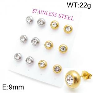 Stainless Steel Stone&Crystal Earring - KE97388-HR