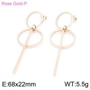 SS Rose Gold-Plating Earring - KE98078-KLX