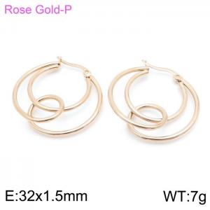 SS Rose Gold-Plating Earring - KE98118-KFC