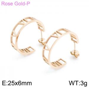 SS Rose Gold-Plating Earring - KE98169-HM