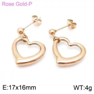 SS Rose Gold-Plating Earring - KE98192-Z