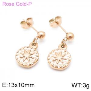 SS Rose Gold-Plating Earring - KE98196-Z