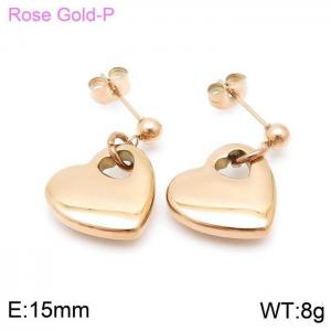 SS Rose Gold-Plating Earring - KE98197-Z