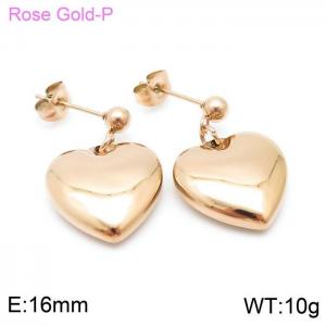 SS Rose Gold-Plating Earring - KE98199-Z