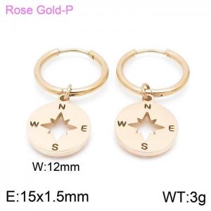 SS Rose Gold-Plating Earring - KE98330-Z