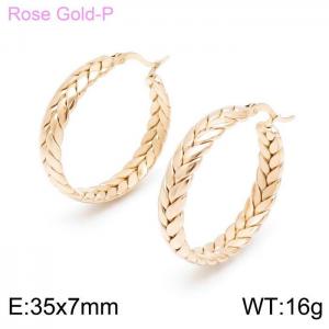 SS Rose Gold-Plating Earring - KE98531-HM