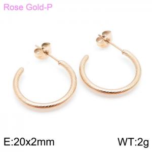 SS Rose Gold-Plating Earring - KE98658-KFC