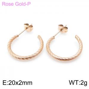 SS Rose Gold-Plating Earring - KE98662-KFC