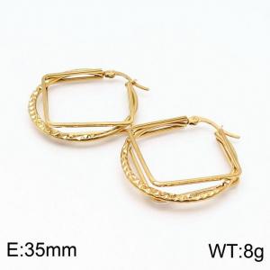 SS Gold-Plating Earring - KE98691-LO