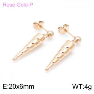SS Rose Gold-Plating Earring - KE98760-K
