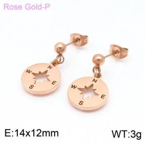 SS Rose Gold-Plating Earring - KE98763-Z