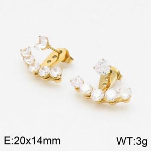 Stainless Steel Stone&Crystal Earring - KE99031-HM