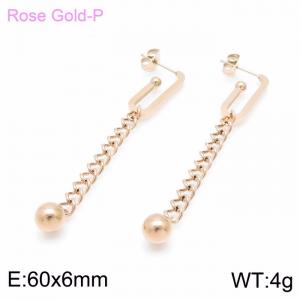 SS Rose Gold-Plating Earring - KE99155-KLX