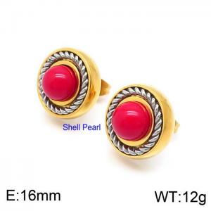 SS Gold-Plating Earring - KE99165-Z